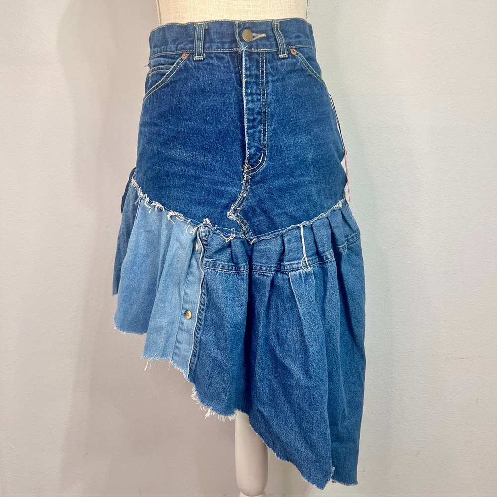 NWT Urban Renewal by Urban Outfitters Re/Creative Asymmetrical Denim Skirt